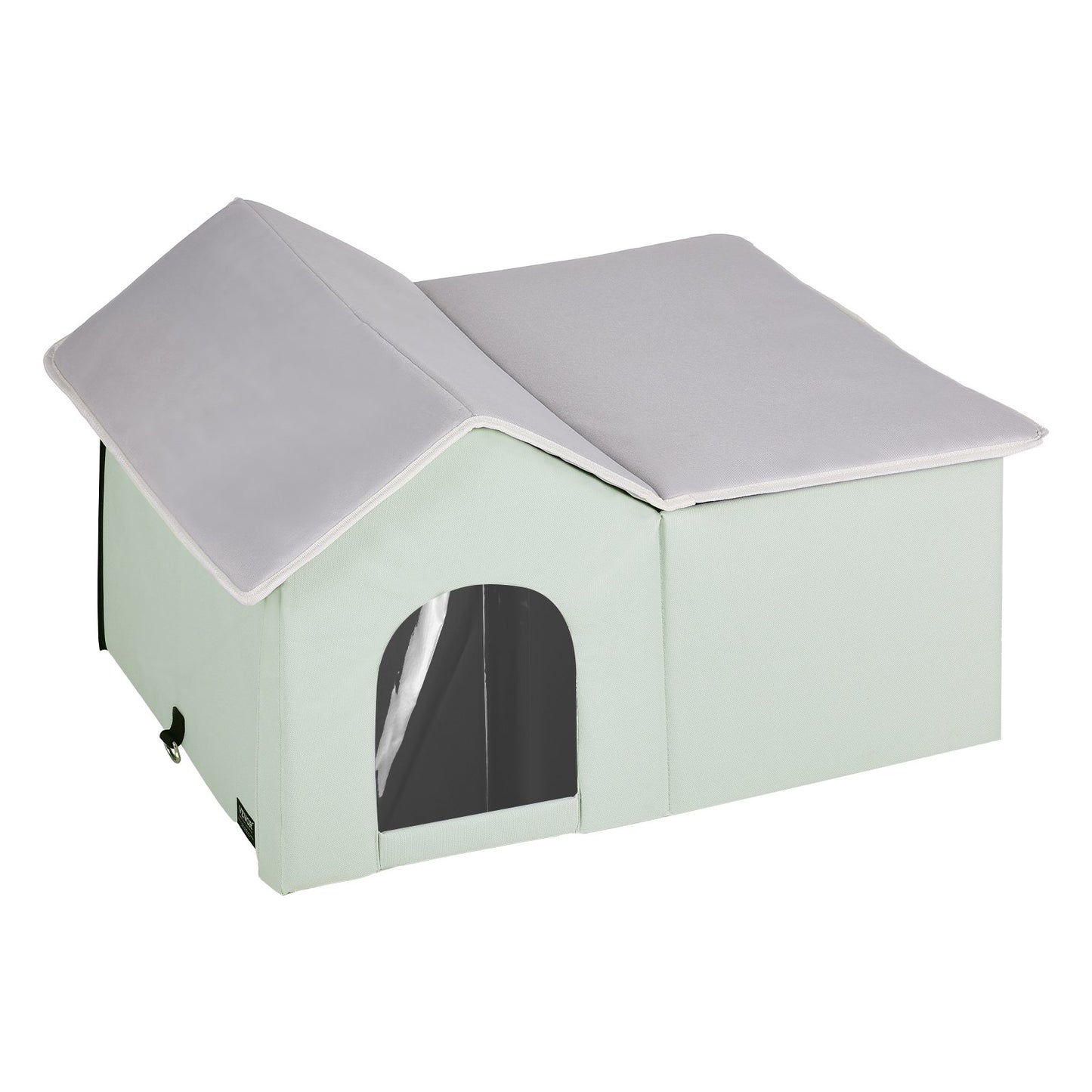 Heated Cat House hopfällbart Kitty Shelter with Heated Pad Green Large