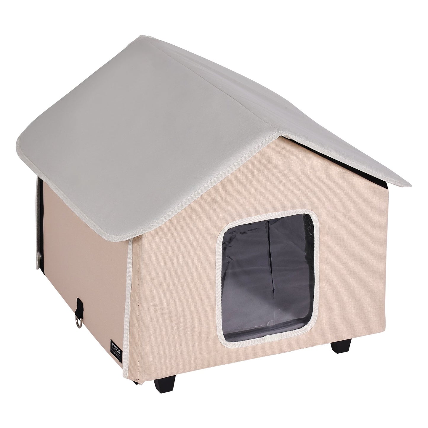 Uppvärmd Katthus Kitty Shelter med Uppvärmd Pad Brun Mitten