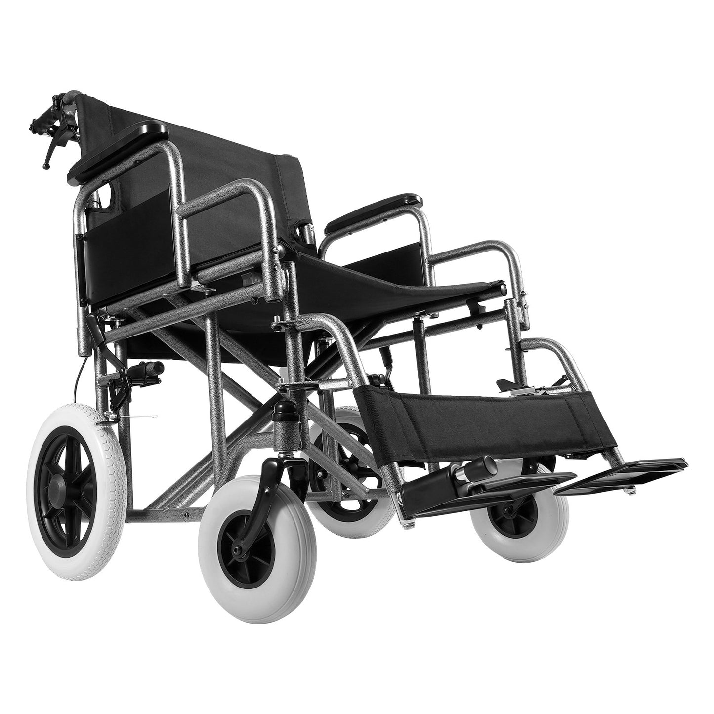 Rullstol Stål Transportstol Vikbar rullstol 24-in W Säte 300lbs