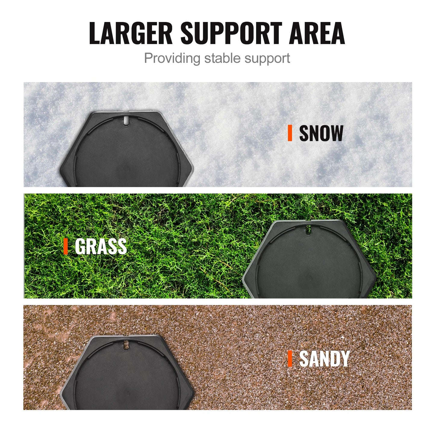 RV Leveling Pads Permanent Fixed Gummi Jack Pad 9" Runda Feet 6-Pack