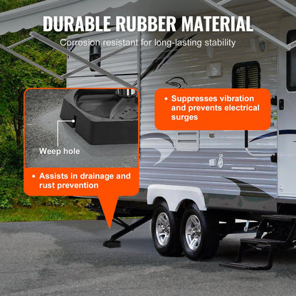 RV Leveling Pads Permanent Fixed Gummi Jack Pad 9" Runda Feet 6-Pack