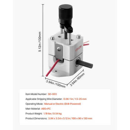 Manuell Kabelskalare Avisoleringsmaskin 0,06-1 tum Hand- eller borrdriven |  EU