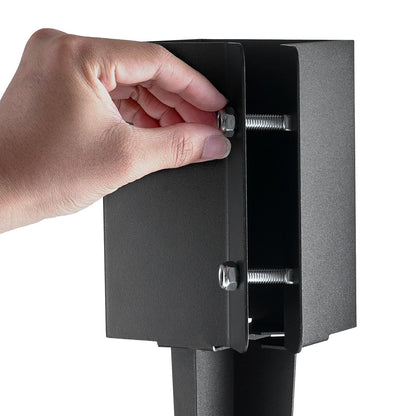 Erdspieß für Zaunpfosten, 8er-Pack, 61 x 10 x 10 cm Außendurchmesser (Innendurchmesser 8,9 x 8,9 cm), schwarz pulverbeschichteter Erdspieß aus Metall, für Briefkasten, Terrassen, Gartengeländer