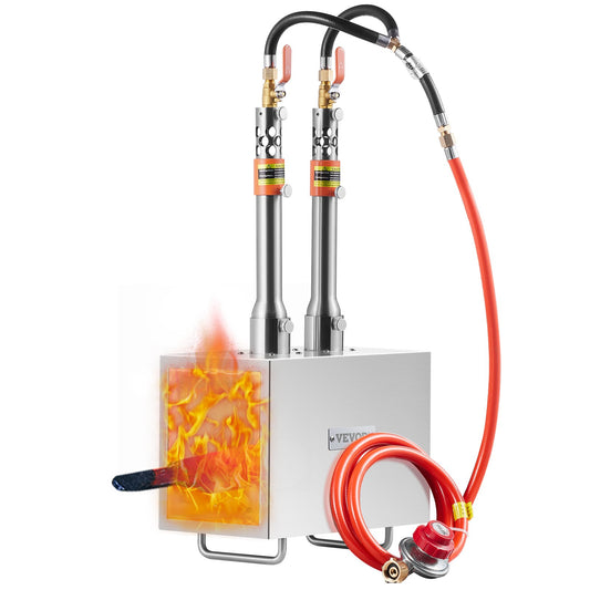 Portable Propane Forge 2 Brännare hovslagare Forge 2600℉ Kniv Metall Fyrkant