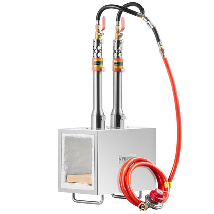 Portable Propane Forge 2 Brännare hovslagare Forge 2600℉ Kniv Metall Fyrkant
