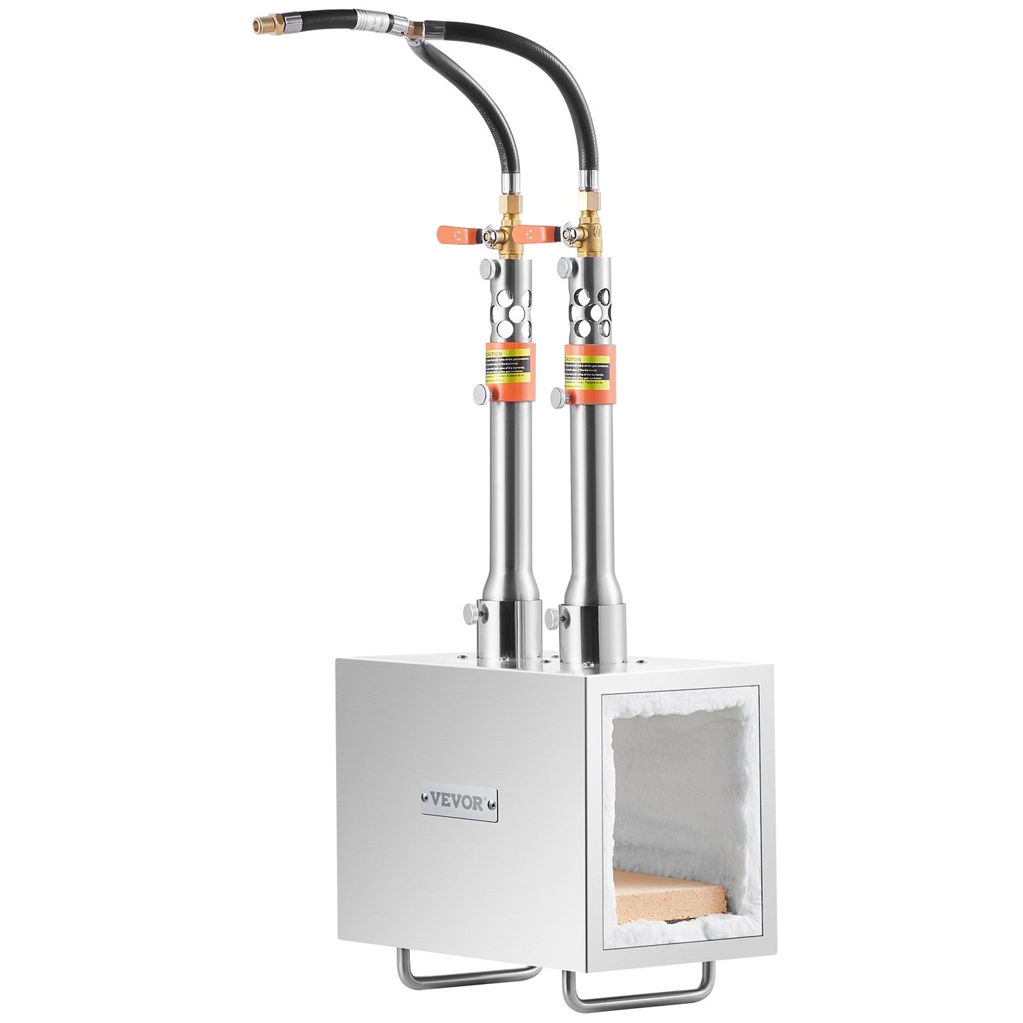 Tragbare Propan-Schmiede, 2 Brenner, Hufschmied-Schmiede, 2600℉, Messer, Metall, quadratisch