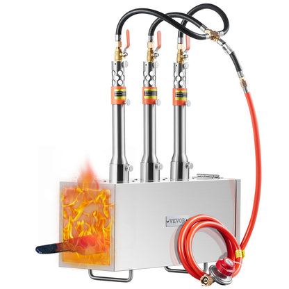 Portable Propane Forge 3 Brännare hovslagare Forge 2600℉ Kniv Metall Fyrkant