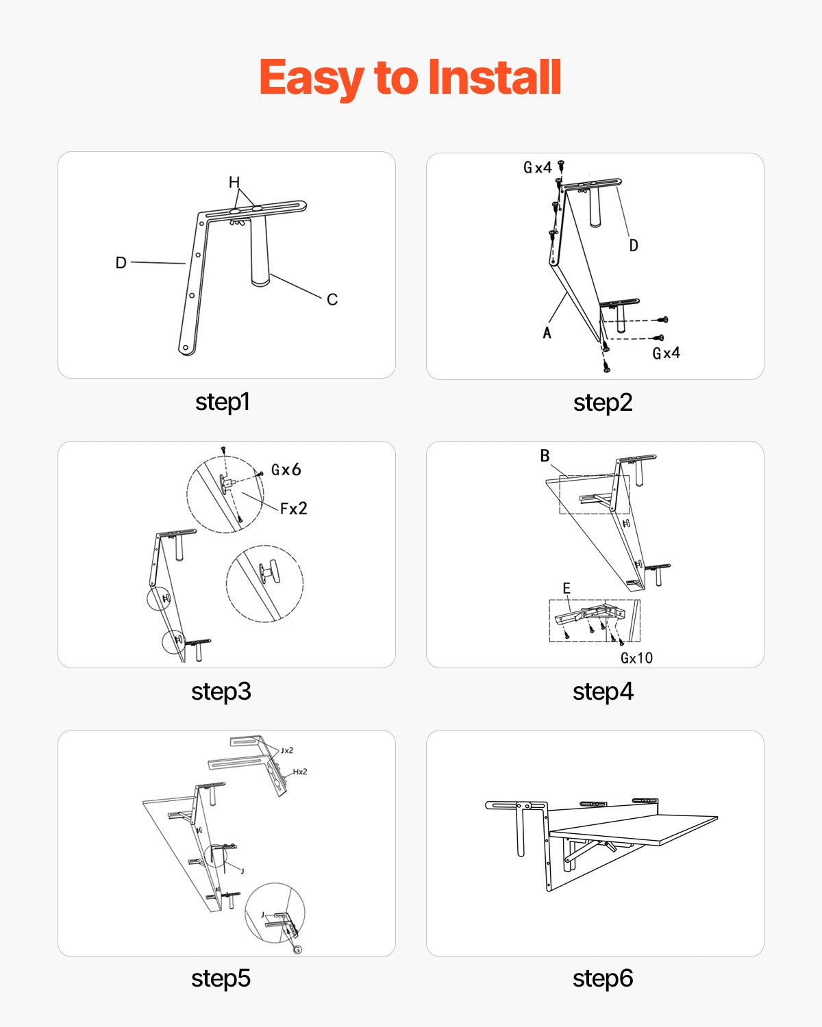 Balcony Hanging Table 12 x 48 Inch Patio Railing Bar Table Foldable
