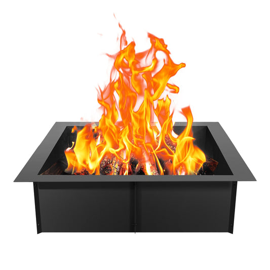Fire Pit Ring fyrkantig 36x36 i yttre stålfoder DIY Campfire Ring Firepit