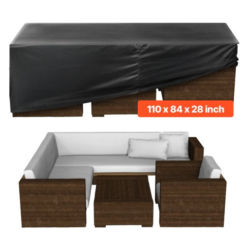 Terrassenmöbel-Abdeckung, 420D, wasserdicht, Tisch, Stühle, Sofa, 280 x 210 cm