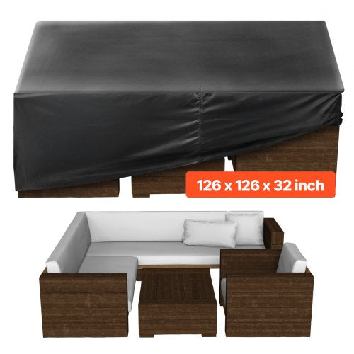 Möbelöverdrag för uteplats, 420D, vattentätt, bord, stolar, soffa, 300x300 cm