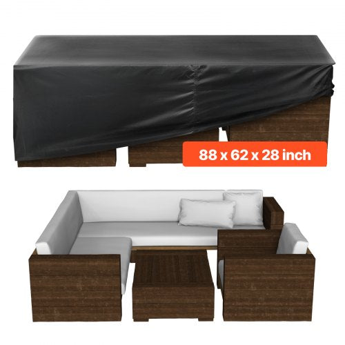 Möbelöverdrag för uteplats, 420D, vattentätt, bord, stolar, soffa, 227x152 cm
