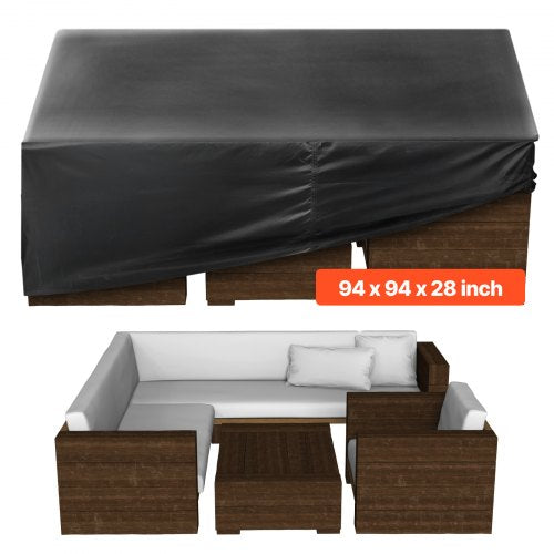 Möbelöverdrag för uteplats, 420D, vattentätt, bord, stolar, soffa, 237x237 cm