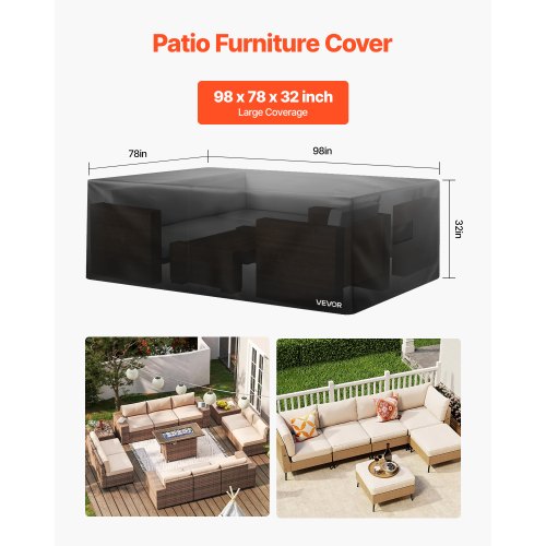 Patio furniture cover, 420D, waterproof, table, chairs, sofa, 237x192 cm