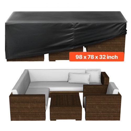 Terrassenmöbel-Abdeckung, 420D, wasserdicht, Tisch, Stühle, Sofa, 237x192 cm