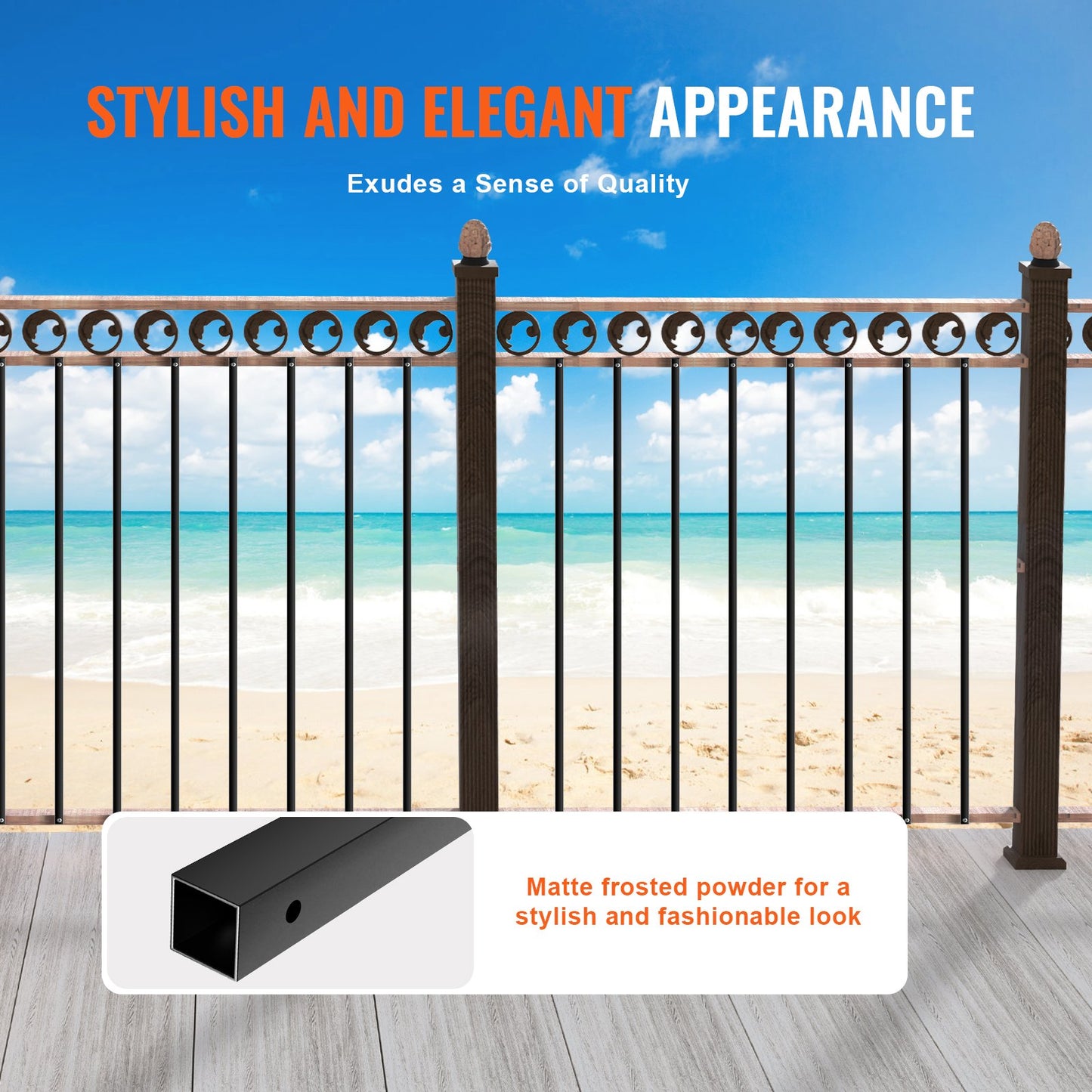 Staircase Metal Balusters 11 Pack 44''x0,5'' Aluminiumspindlar med skruvar