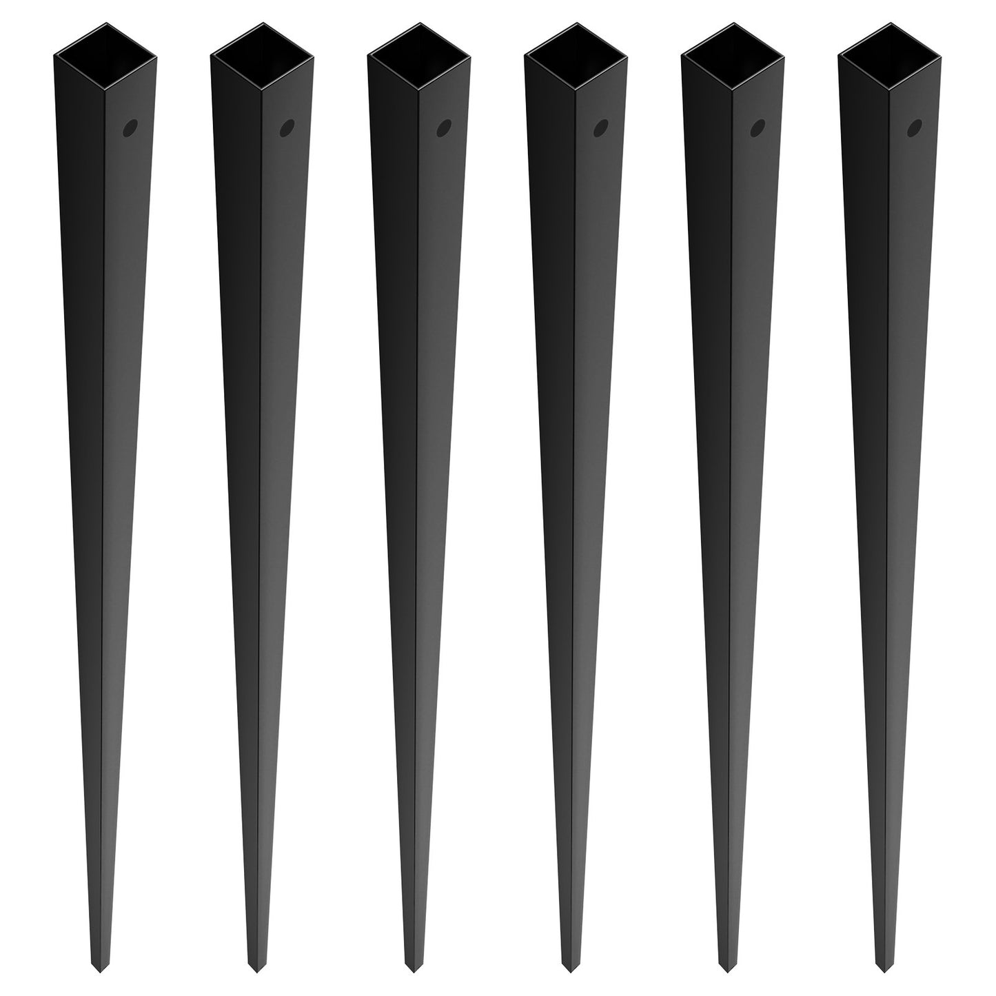 Staircase Metal Balusters, 44'' x 0.5'' Square Aluminum Alloy Decorative Railing Spindles, 31-Pack Deck Baluster with Screws, Classic Hollow Straight Deck Railing Satin Black Powder Coated