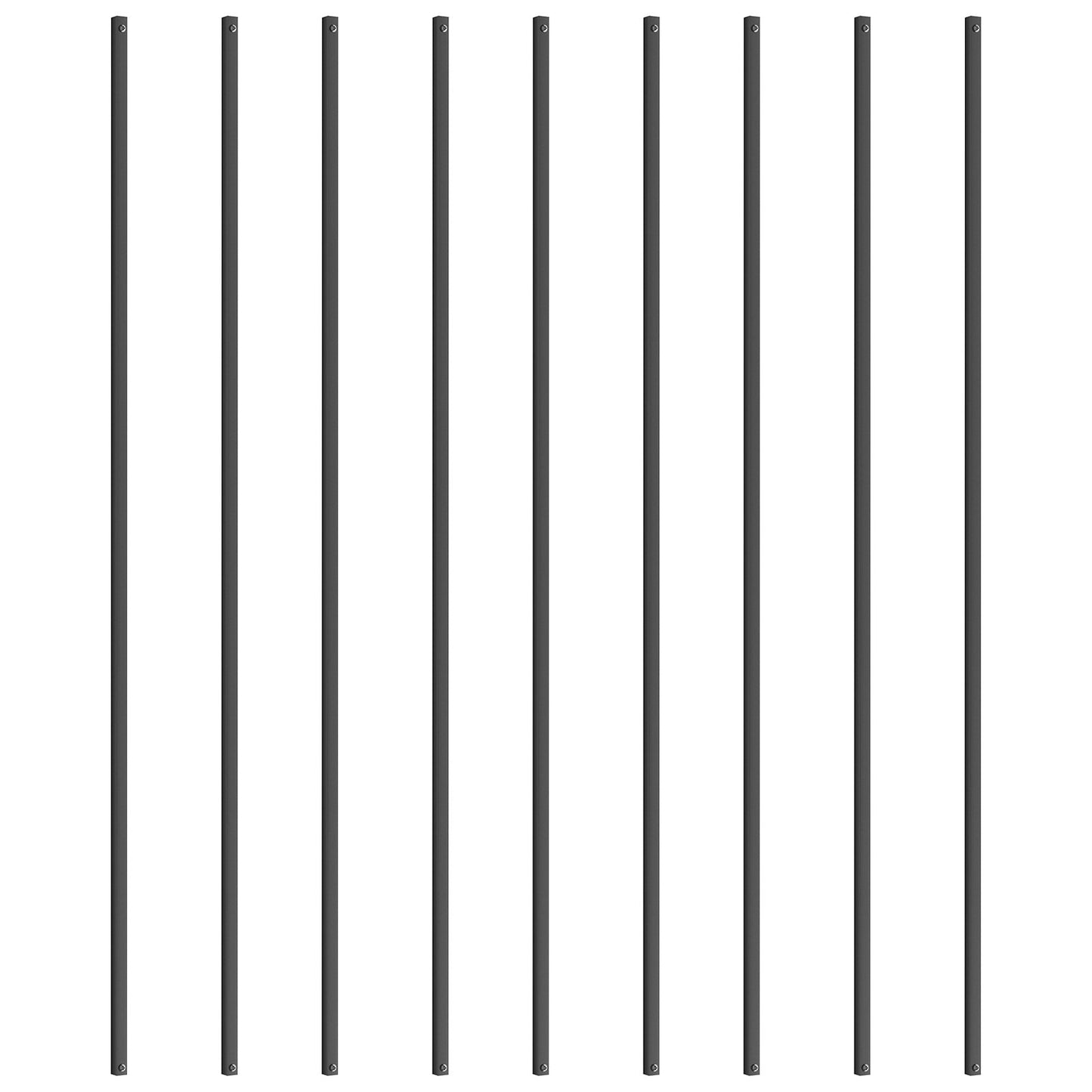 Staircase Metal Balusters, 44'' x 0.5'' Square Aluminum Alloy Decorative Railing Spindles, 31-Pack Deck Baluster with Screws, Classic Hollow Straight Deck Railing Satin Black Powder Coated