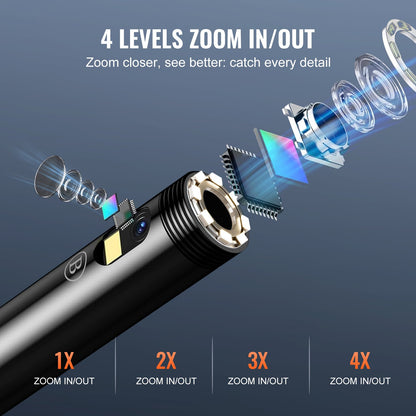 Endoscope Camera with Light Dual Lens Borescope 49.2FT Cable 4.3" Screen