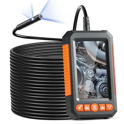 Endoscope Camera with Light Dual Lens Borescope 49.2FT Cable 4.3" Screen