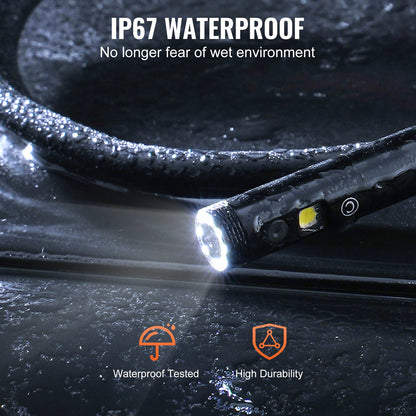 Endoscope Camera with Light Dual Lens Borescope 16.4FT Cable 4.3" Screen