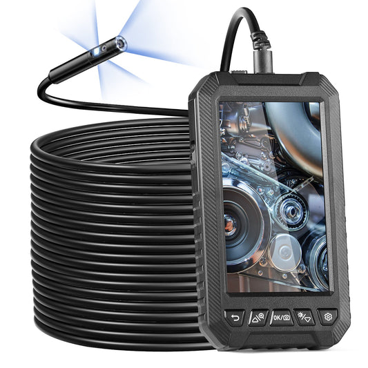 Endoskopkamera med lampor Trippellins borescope 49,2FT kabel 5" skärm