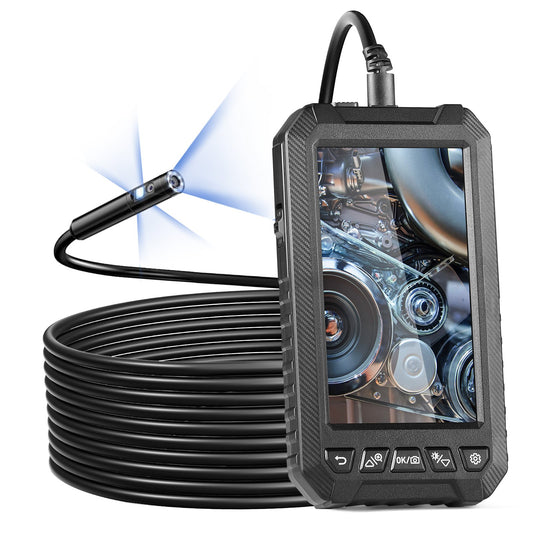 Endoskopkamera med lampor Trippellins borescope 16,4FT kabel 5" skärm