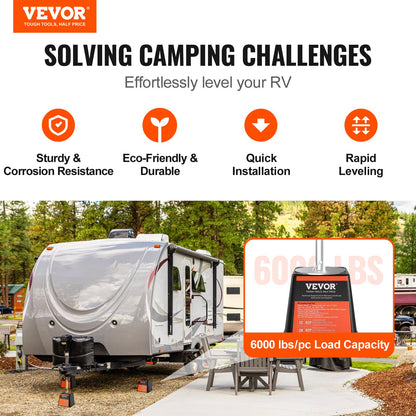 Trailer Jack Block, 6000 lbs Capacity per RV Leveling Block, High Quality Polypropylene RV Camper Stabilizer Blocks, RV Travel Accessories Use for All Heavy Duty Jack, Post, Foot, 5th Wheel, 4-Pack