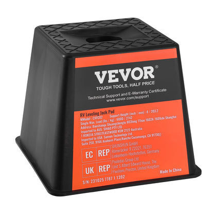 Trailer Jack Block, 6000 lbs Capacity per RV Leveling Block, High Quality Polypropylene RV Camper Stabilizer Blocks, RV Travel Accessories Use for All Heavy Duty Jack, Post, Foot, 5th Wheel, 4-Pack