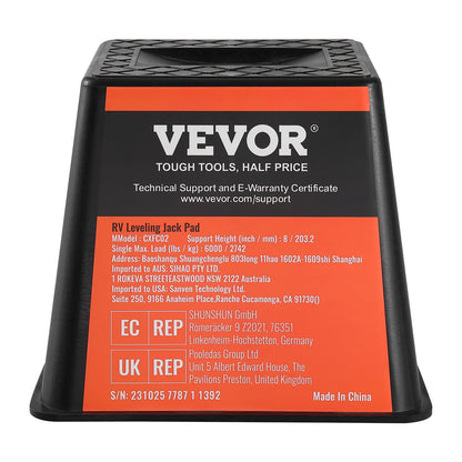 Trailer Jack Block, 6000 lbs Capacity per RV Leveling Block, High Quality Polypropylene RV Camper Stabilizer Blocks, RV Travel Accessories Use for All Heavy Duty Jack, Post, Foot, 5th Wheel, 4-Pack