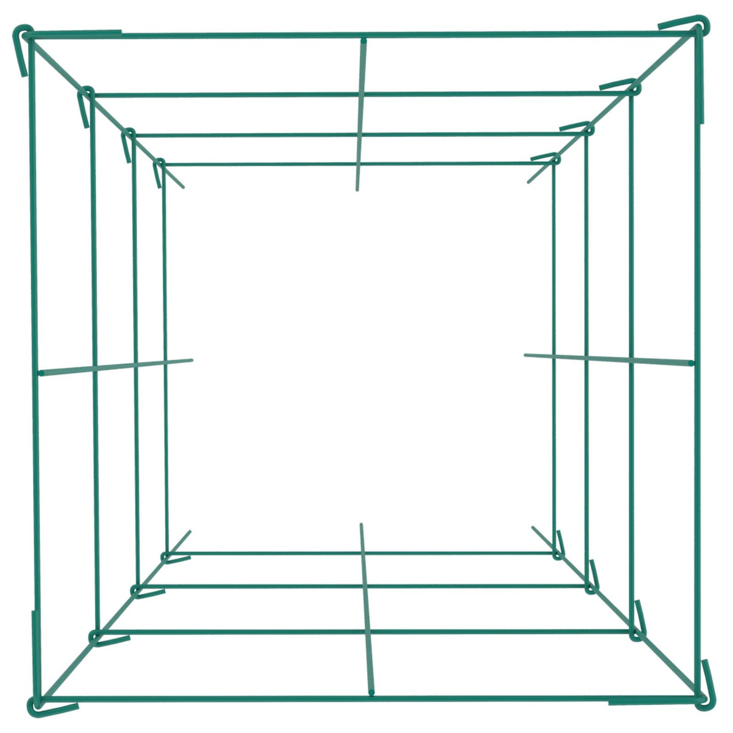 Tomato Cages, 14.6" x 14.6" x 39.4", 6-Pack Square Plant Support Cages, Green PVC Coated Steel Tomato Towers for Climbing Vegetables, Plants, Flowers, Fruits