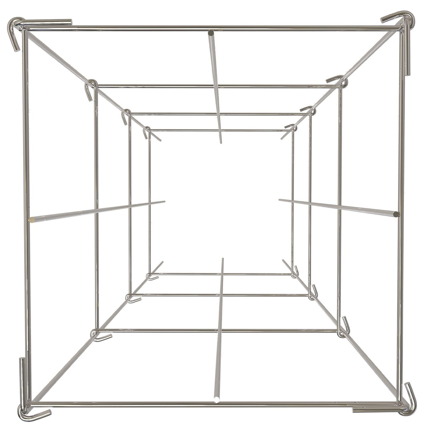 Tomatburar, 11,8\" x 11,8\" x 46,1\", 5-pack fyrkantiga växtstödburar, silver PVC-belagda ståltomattorn för klättring i grönsaker, växter, blommor, frukter