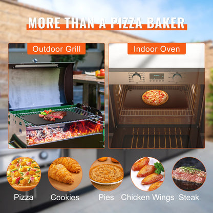 Pizza Steel, 20" x 14" x 3/8" Pizza Steel Plate for Oven, Pre-Seasoned Carbon Steel Pizza Baking Stone with 20X Higher Conductivity, Heavy Duty Stainless Steel Pizza Pan for Outdoor Grill, Indoor Oven