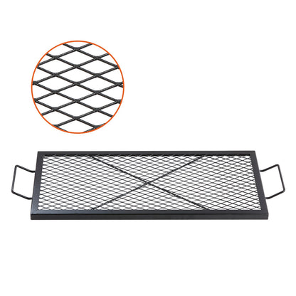 32" Rectangular Cooking Grate Fireplace Grill Grate X-Marks Heavy-Duty Steel