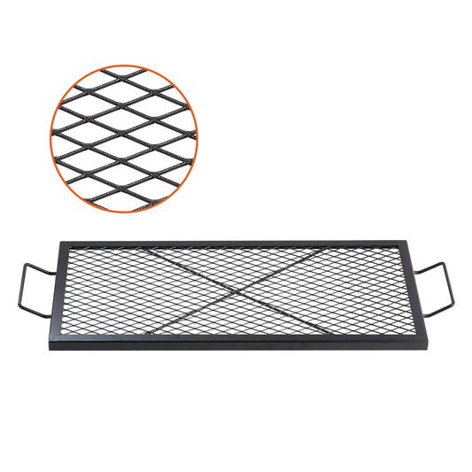 32" Rectangular Cooking Grate Fireplace Grill Grate X-Marks Heavy-Duty Steel