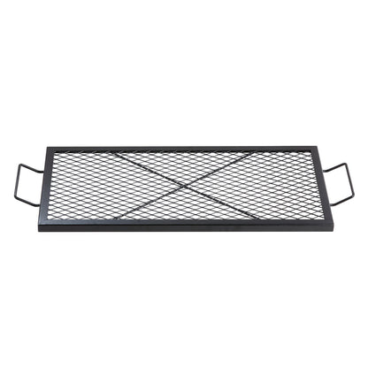 32" Rectangular Cooking Grate Fireplace Grill Grate X-Marks Heavy-Duty Steel