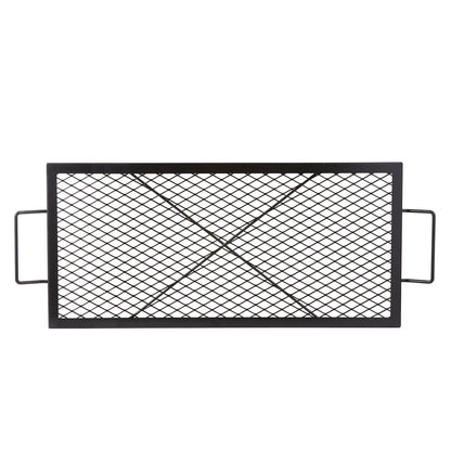 32" Rectangular Cooking Grate Fireplace Grill Grate X-Marks Heavy-Duty Steel