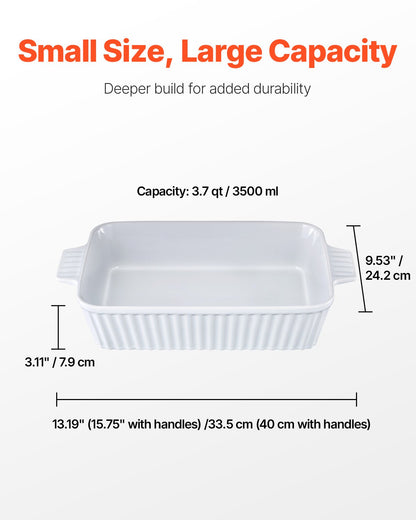 Ceramic baking dish Rectangular casserole Deep for baking and serving