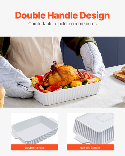 Ceramic baking dish Rectangular casserole Deep for baking and serving