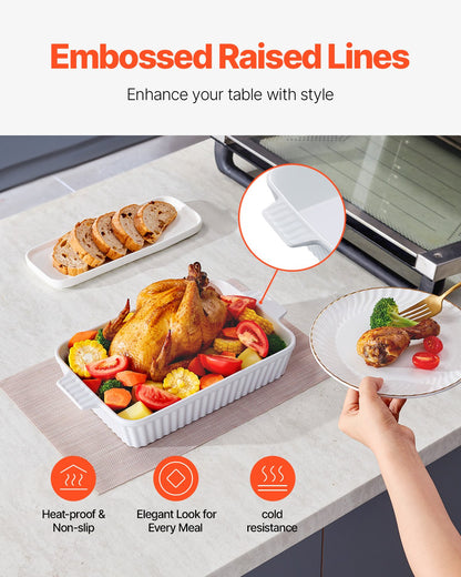 Ceramic baking dish Rectangular casserole Deep for baking and serving