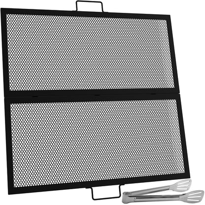 Quadratischer Grillrost, Feuerstelle, Grill mit X-Markierungen, faltbar, 91,4 x 91,4 cm