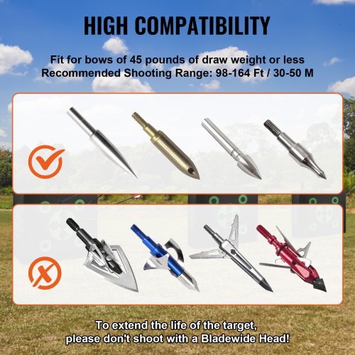 Archery Target, 16"x18" Archery Target on All Sides, Portable Archery Target for Outdoor Use with Carrying Handle, Easy to Remove Arrow, Good Visibility, Lightweight, Easy to Transport, Black | EU