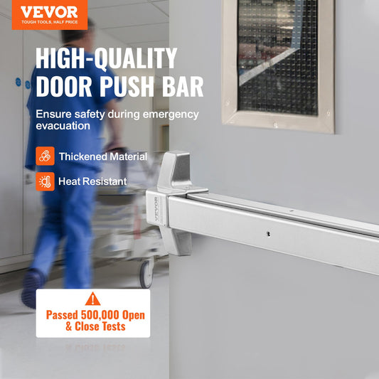 Push Bar Dörrlås, Kolstål Panic Bars för utgångsdörrar, med yttre spak och 3 nycklar, Push Bar Panic Exit Device Dörrbeslag för metall trädörr, för vänster och högerhänta dörrar