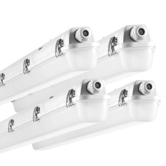 4ST 4FT LED ångtätt ljus 60W/50W/40W Valbar 5400/6400/7400LM