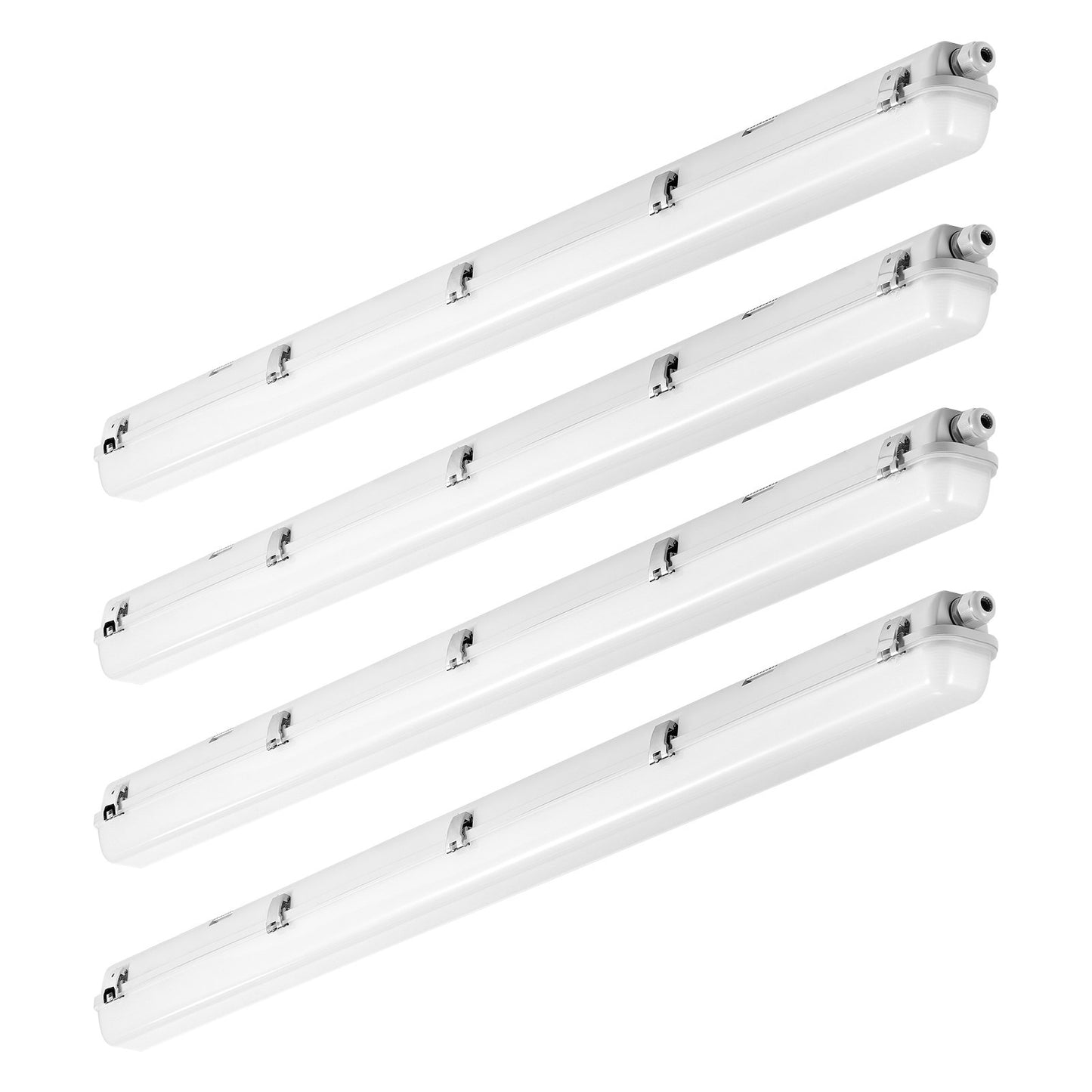 4ST 4FT LED ångtätt ljus 60W/50W/40W Valbar 5400/6400/7400LM