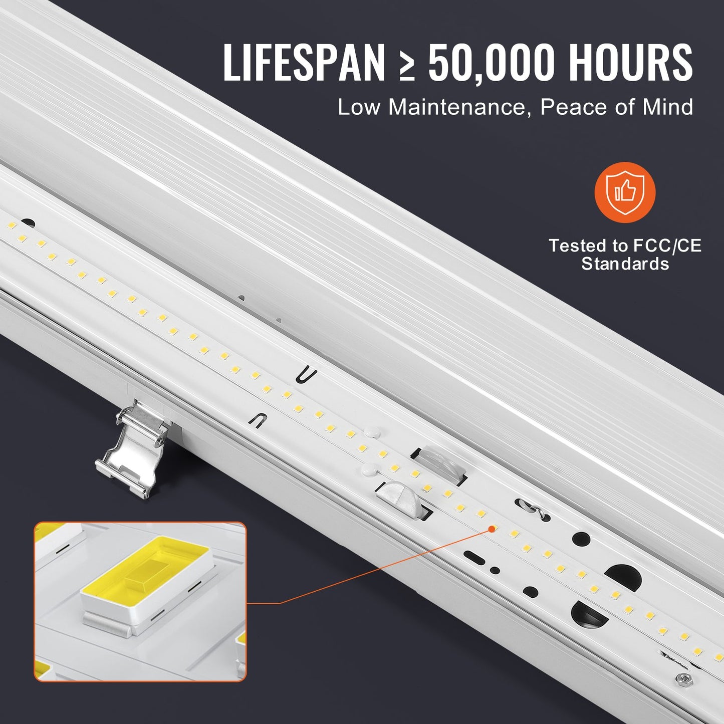 4ST 4FT LED ångtätt ljus 60W 7400LM ångsäkert ljusarmatur 5000K