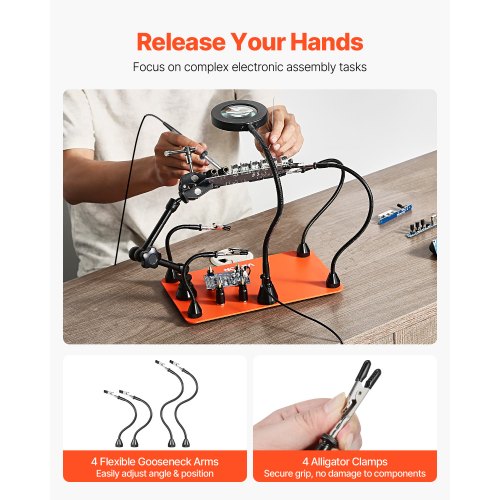 Magnetische helfende Hände Lötstation 3-fache Vergrößerung Lampe Air Gun Halter