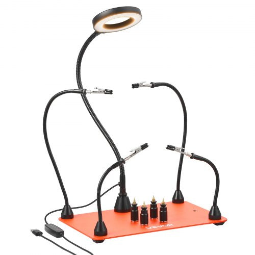 Magnetisk Hjälpande Händer Lödstation 3X LED Förstoringslampa 4 PCB Hållare