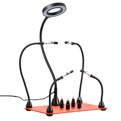 Magnetisk Hjälpande Händer Lödstation 3X LED Förstoringslampa 4 PCB Hållare