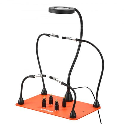 Magnetisk Hjälpande Händer Lödstation 3X LED Förstoringslampa 4 PCB Hållare